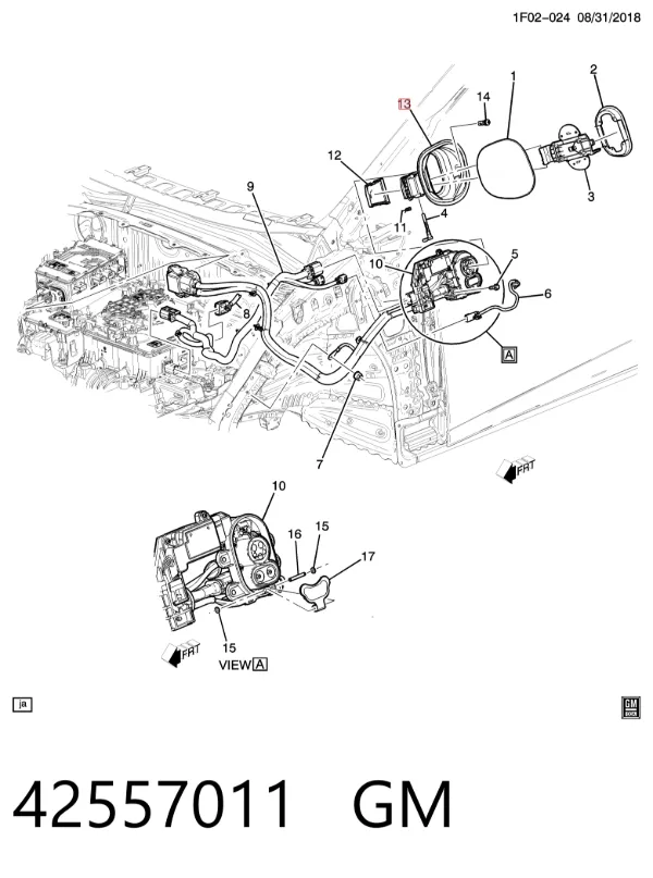 Лючок порта зарядки автомобиля 42557011 General Motors