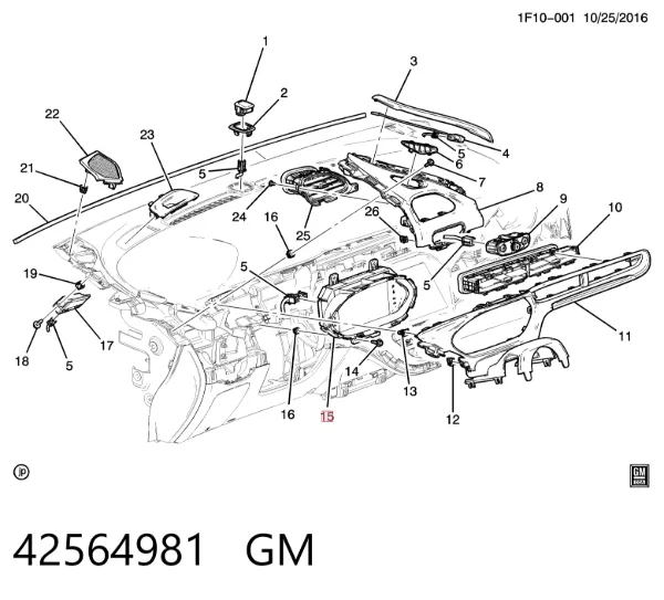 Панель приборов 42564981 General Motors