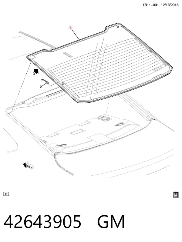 Заднее стекло 42643905 General Motors