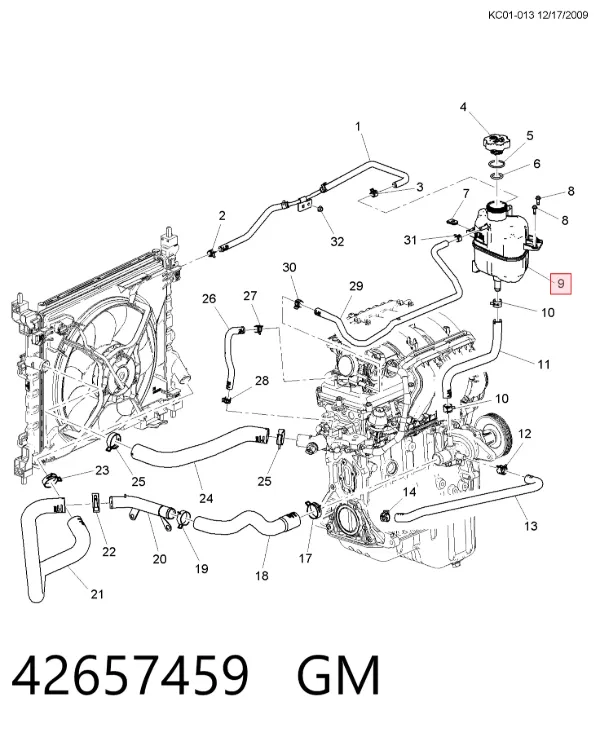 Бачок системы охлаждения 42657459 General Motors