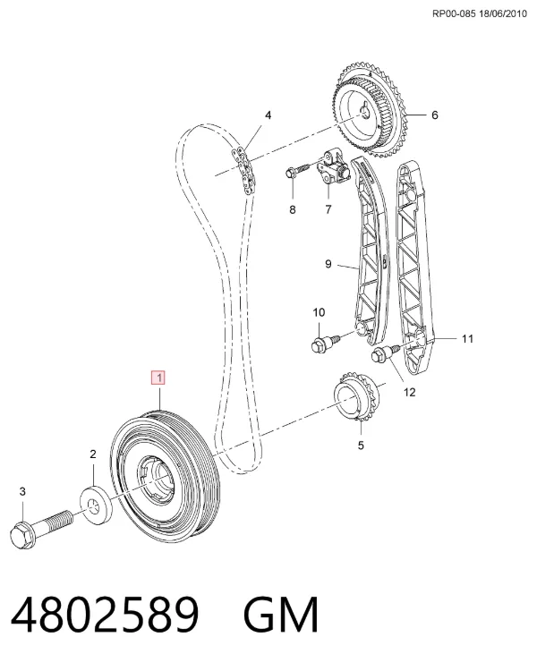 Шкив коленвала 4802589 General Motors