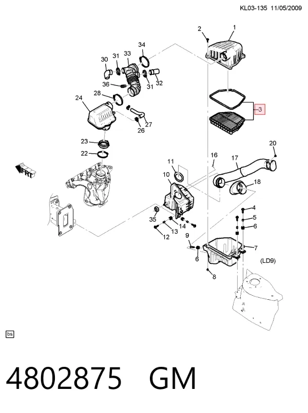 Воздушный фильтр 4802875 General Motors
