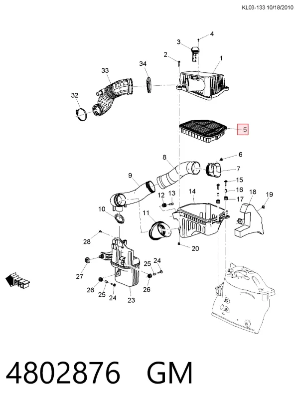 Воздушный фильтр 4802876 General Motors
