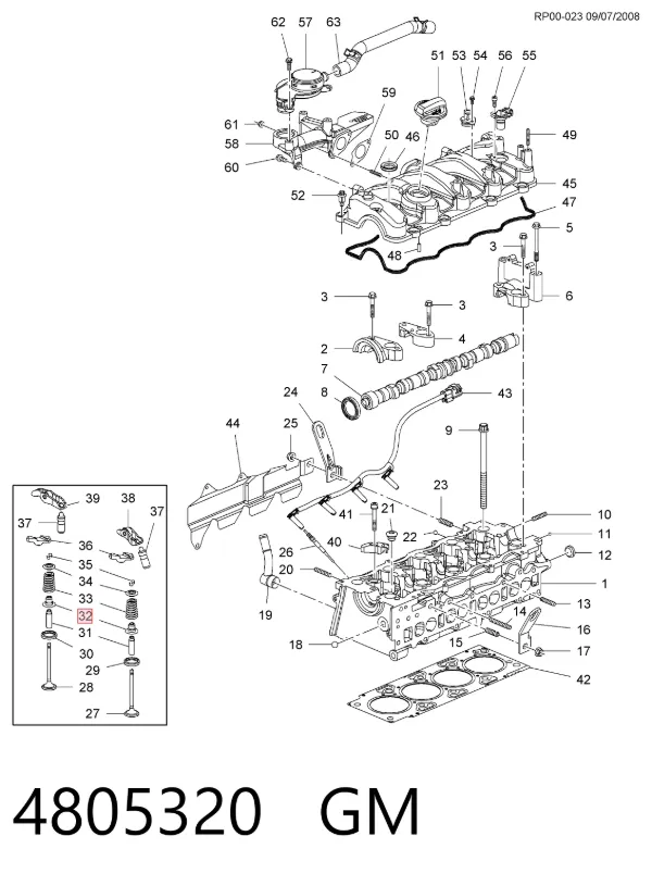 Сальники клапанов 4805320 General Motors