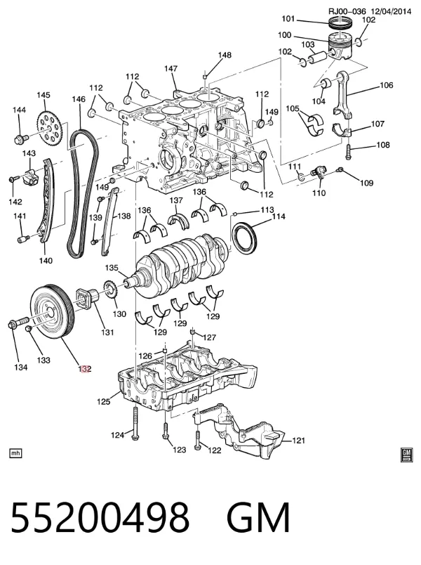 Шкив коленвала 55200498 General Motors
