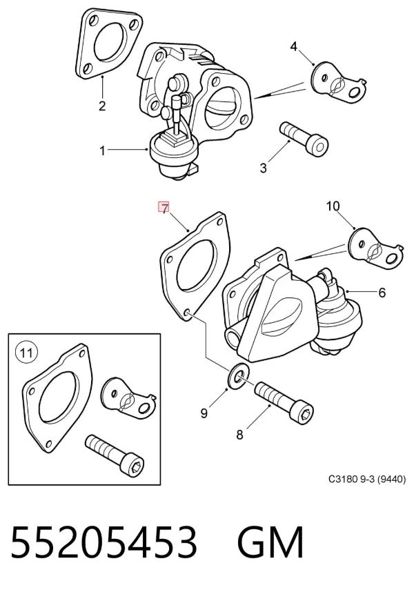 Прокладка дроссельной заслонки 55205453 General Motors