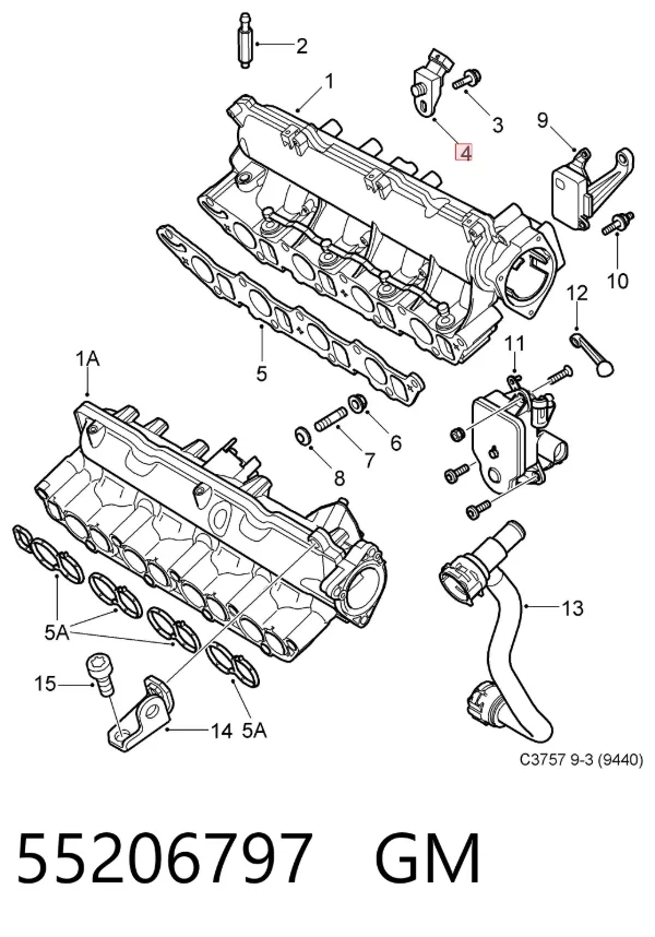 Датчик абсолютного давления 55206797 General Motors