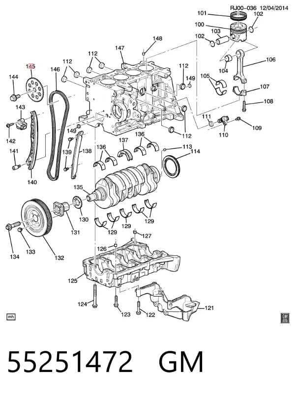 Комплект цепи ГРМ 55251472 General Motors