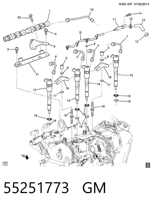 Обратная топливная трубка 55251773 Opel