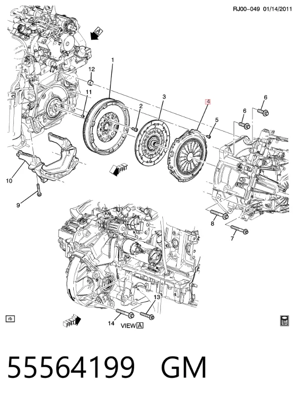 Корзина сцепления Opel Astra H