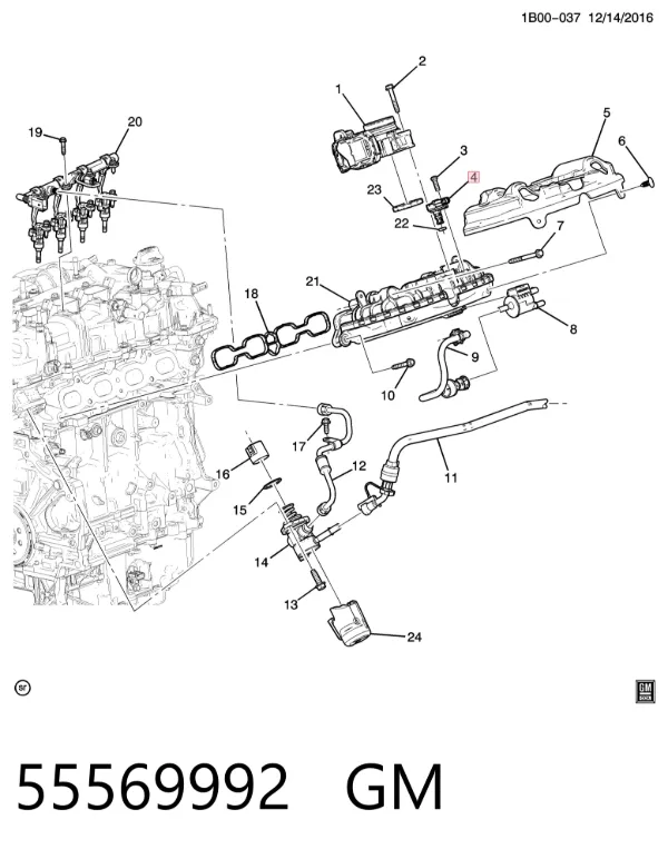 Датчик абсолютного давления 55569992 General Motors