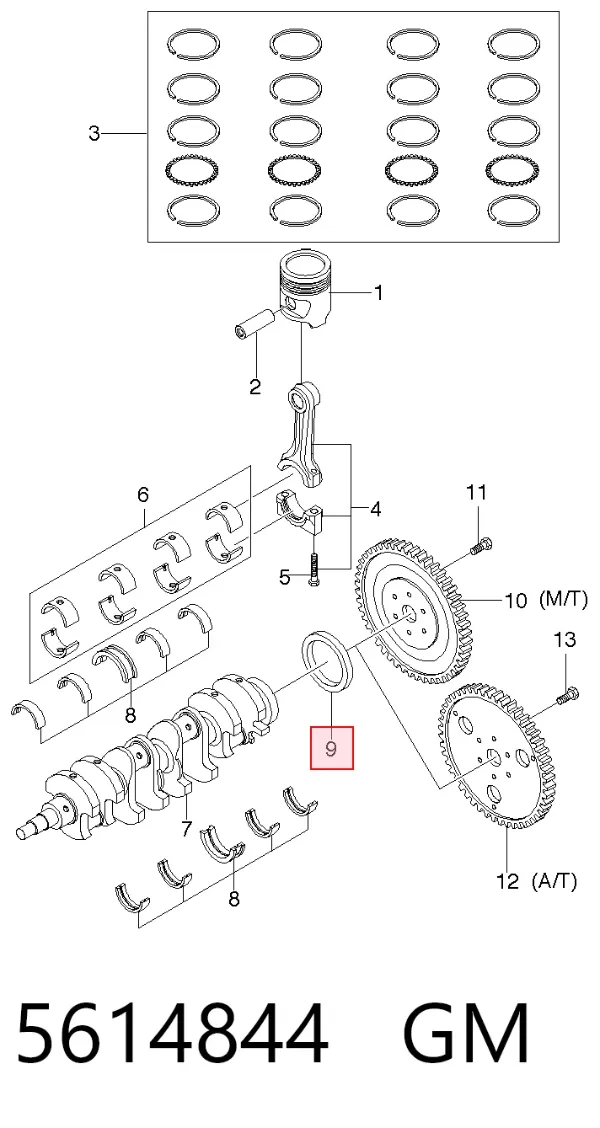 Сальник коленвала задний 5614844 General Motors