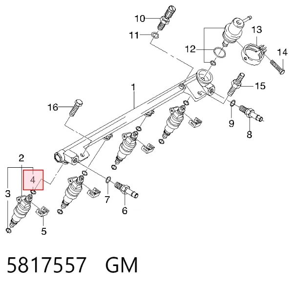 Кольцо форсунки 5817557 General Motors