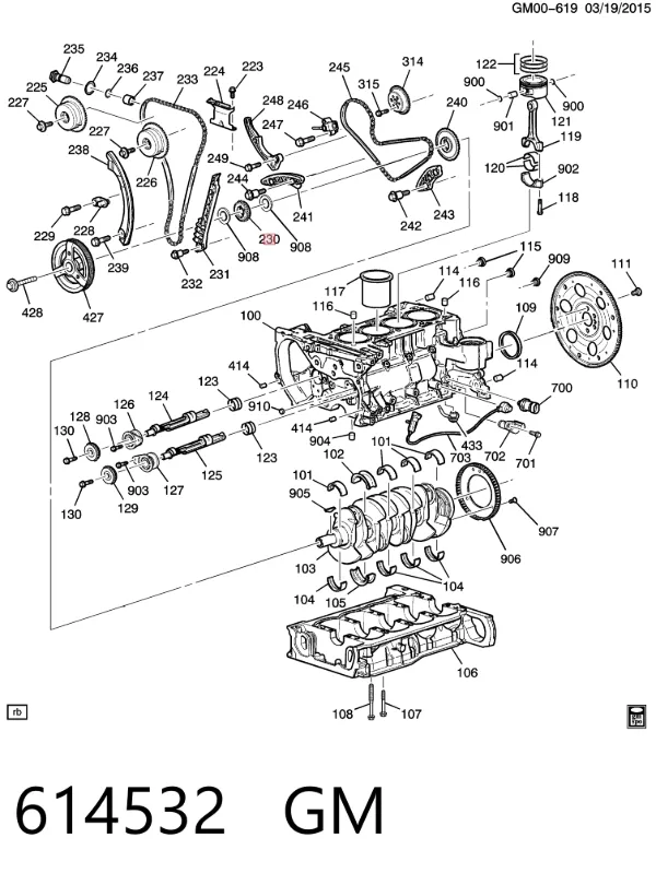 Звездочка привода коленвала 614532 General Motors