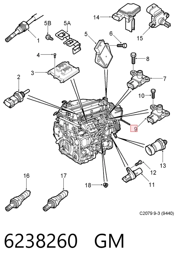 Датчик давления наддува 6238260 General Motors