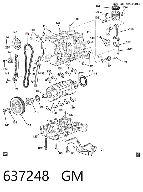 Цепь ГРМ 637248 General Motors
