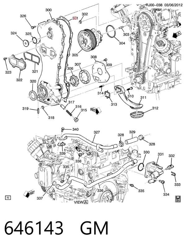 Прокладка передней крышки двигателя 646143 General Motors