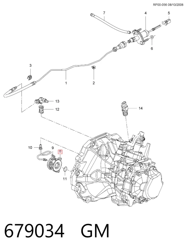 Рабочий цилиндр сцепления в сборе 679034 General Motors