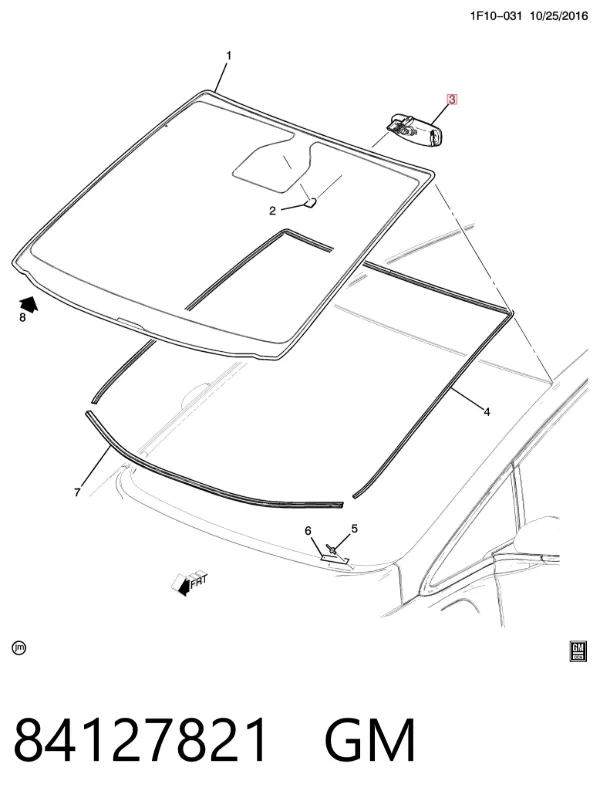 Зеркало заднего вида 84127821 General Motors