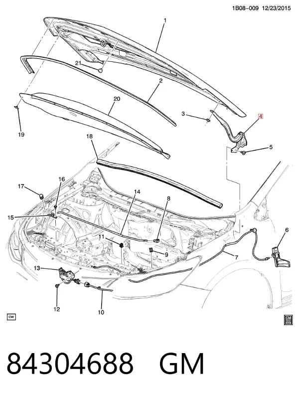 Петля капота левая 84304688 General Motors