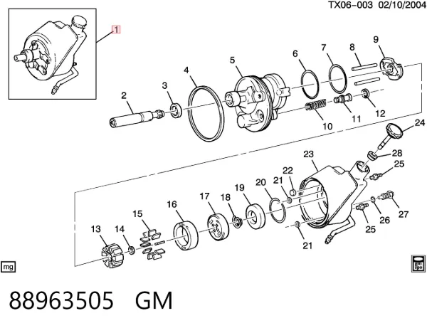 Насос ГУР 88963505 General Motors