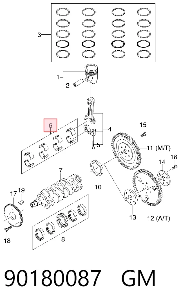 Вкладыши шатунные 92028817 Opel