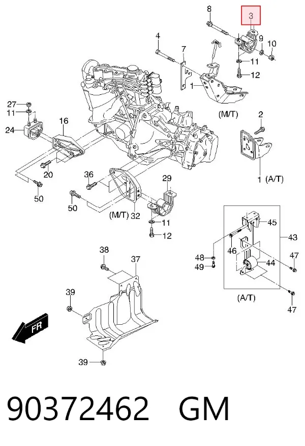Задняя опора двигателя 90372462 General Motors