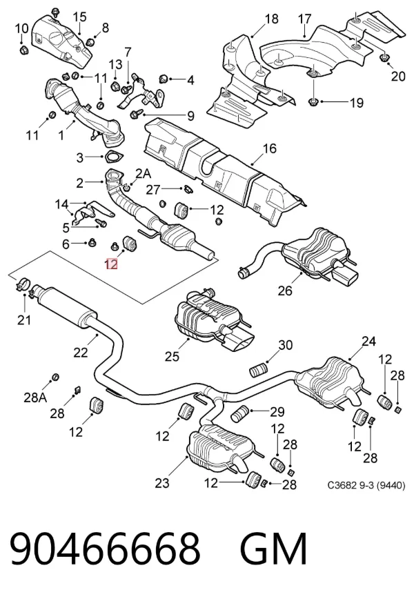 Подушка глушителя 90466668 General Motors