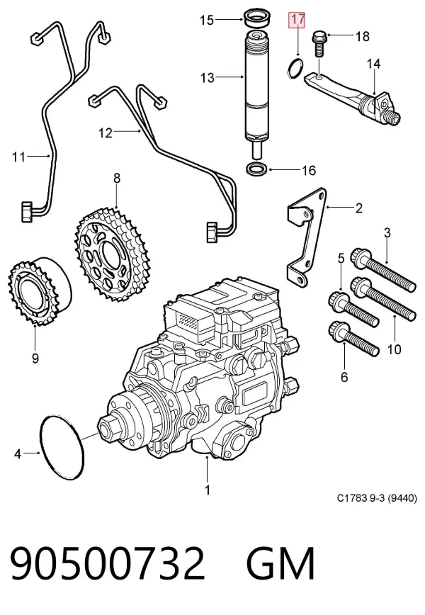 Кольцо форсунки 90500732 General Motors