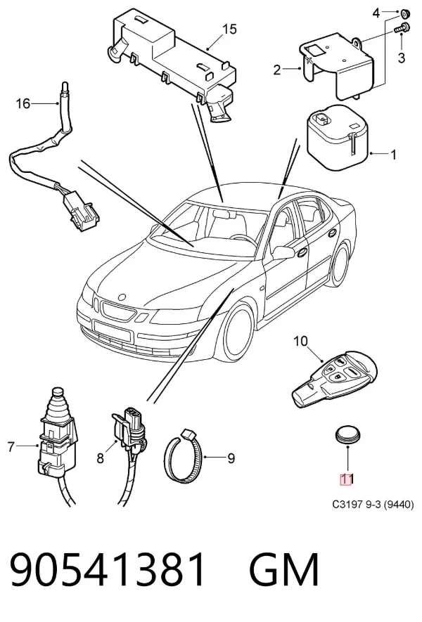 Батарейка брелка 90541381 General Motors