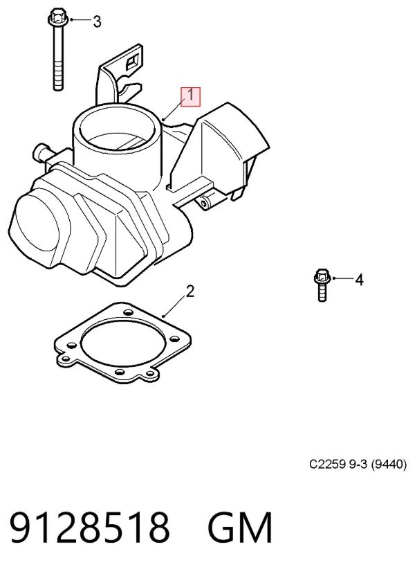 Дроссельная заслонка 9128518 General Motors