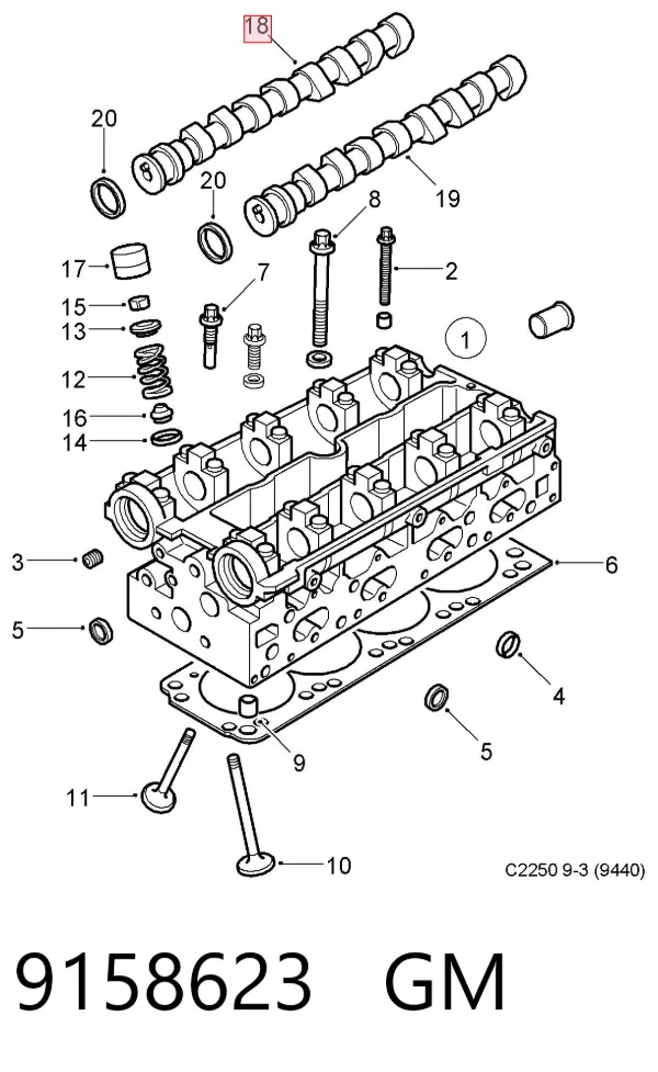 Распредвал 9158623 General Motors
