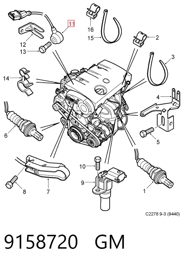 Датчик детонации 9158720 General Motors