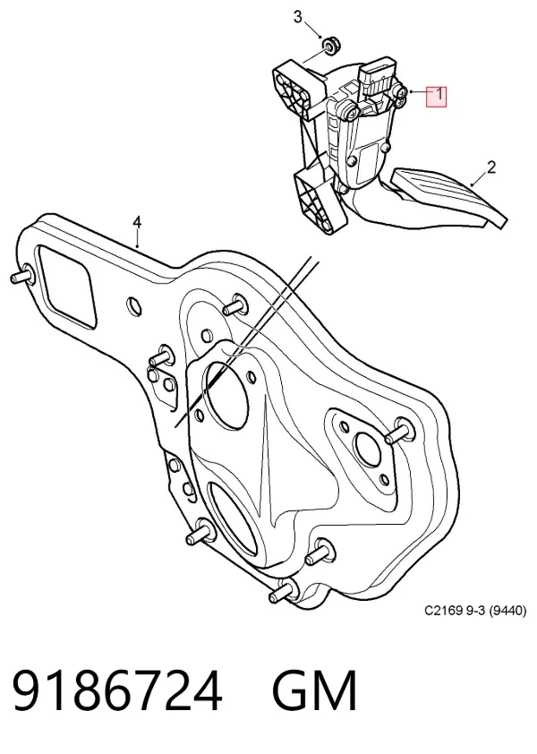 Педаль газа 9186724 General Motors