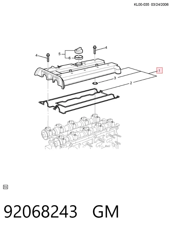Клапанная крышка 92068243 General Motors