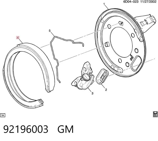 Колодки ручника 92196003 General Motors