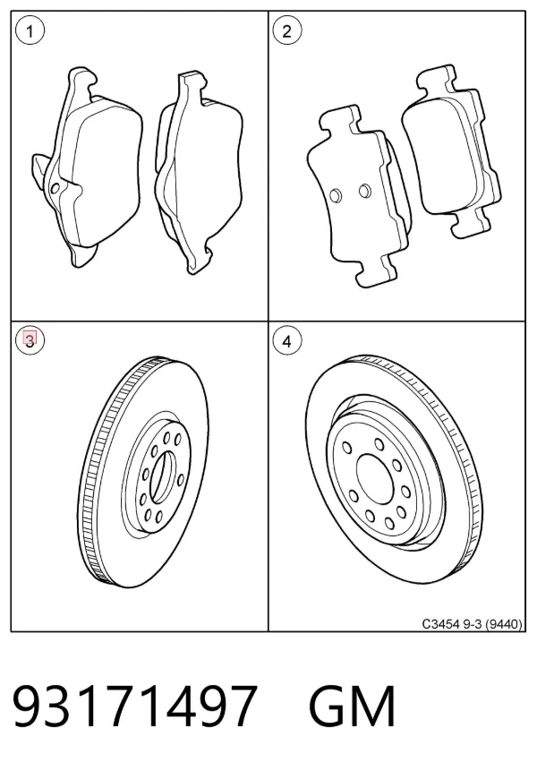 Передние тормозные диски 93171497 General Motors