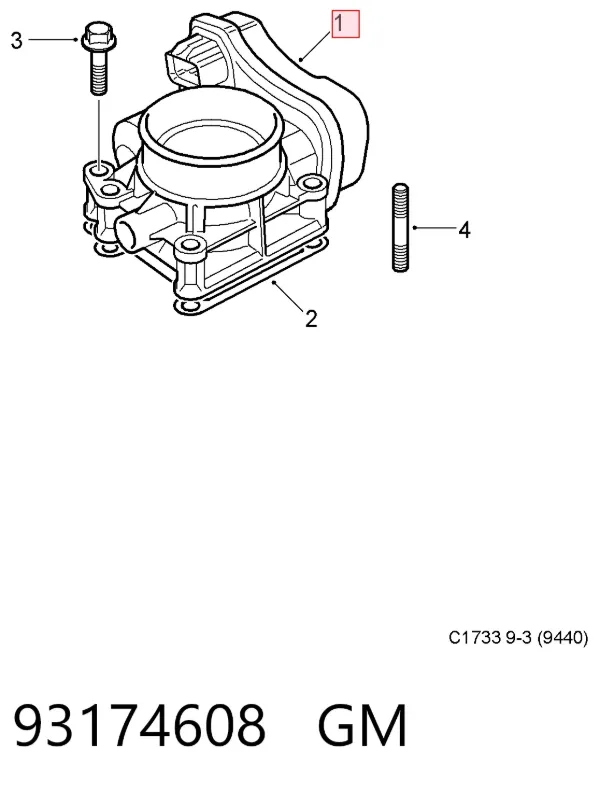 Дроссельная заслонка 93174608 General Motors