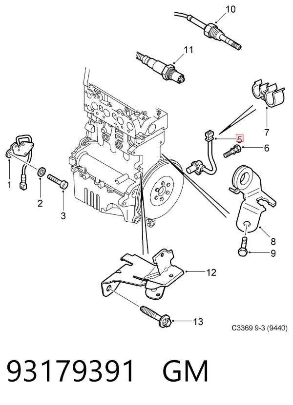 Датчик коленвала 93179391 General Motors