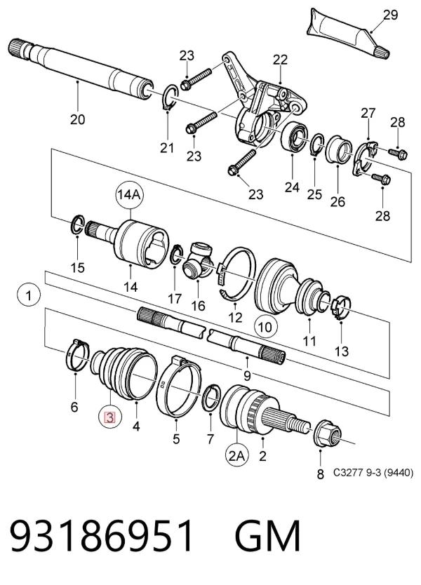 Пыльник ШРУСа наружный 93186951 General Motors