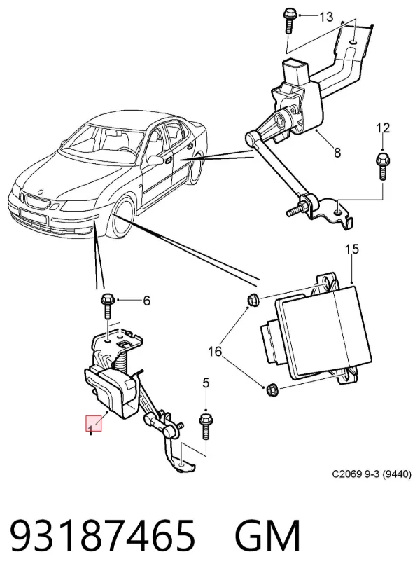 Провод фары 93187465 General Motors