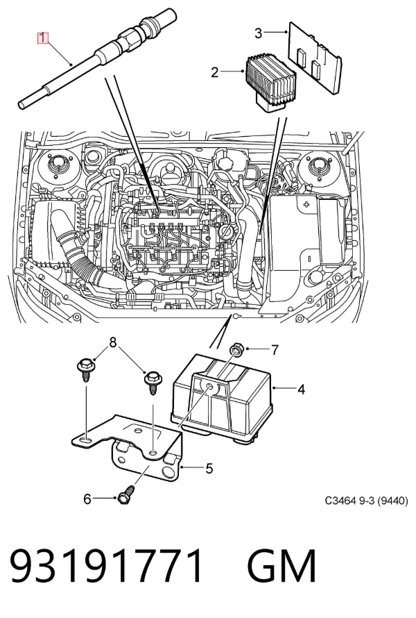 Свечи накала 93191771 General Motors