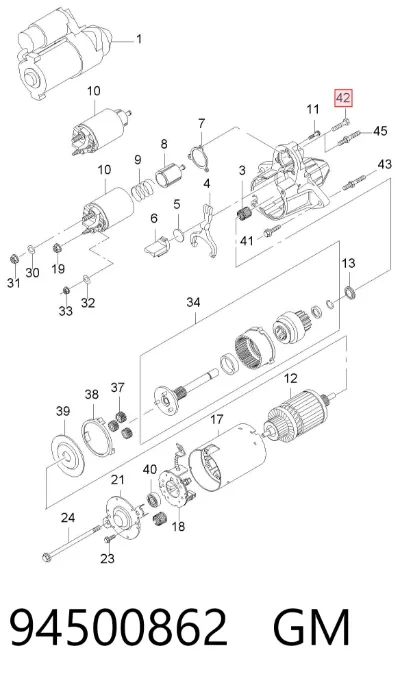 Болт крепления стартера GM 94500862