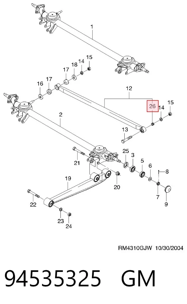 Амортизатор задний 94535325 General Motors