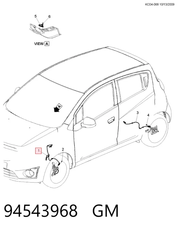 Датчик АБС (ABS) передний левый 94543968 General Motors