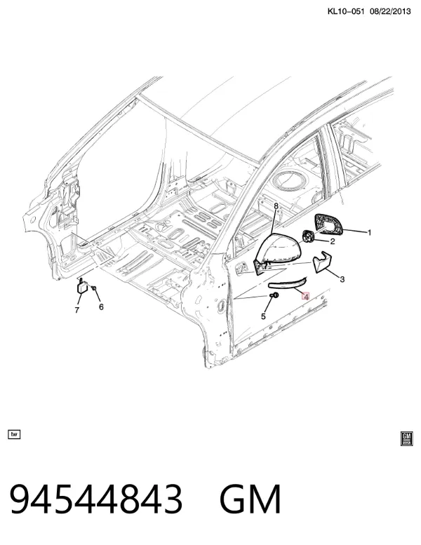 Указатель поворота зеркала левый 94544843 General Motors