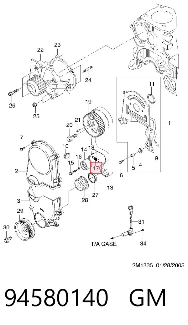 Пружина ролика натяжителя ремня ГРМ 94580140 General Motors