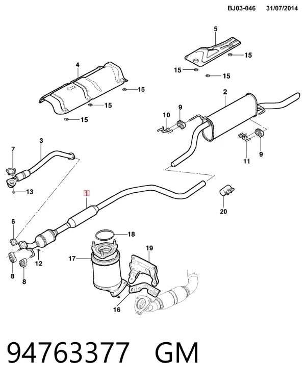 Выпускной коллектор 94763377 General Motors