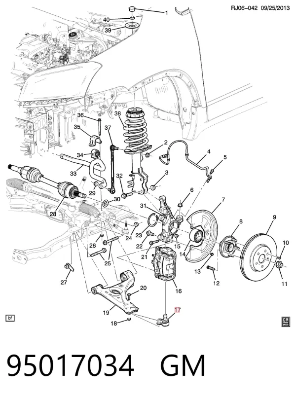 Нижняя шаровая опора 95017034 General Motors
