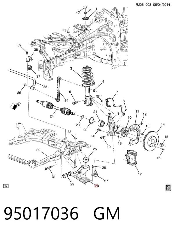 Нижний рычаг 95017036 General Motors